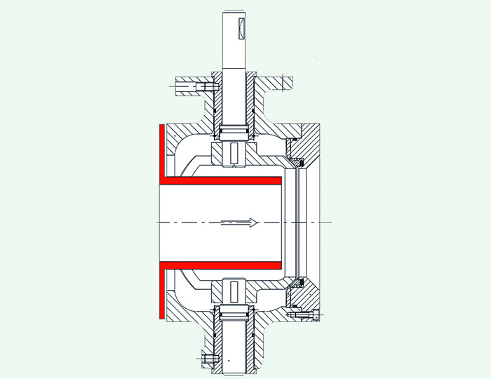 Ramén Ball Sector valve with an added inner tube