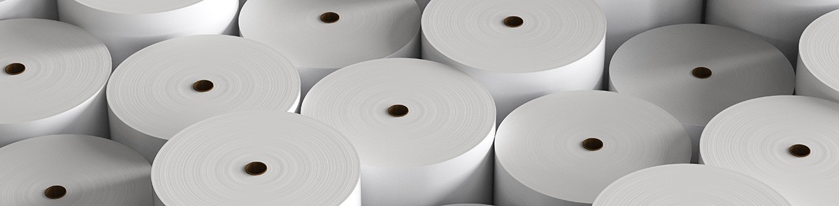 white paper rolls pulp and paper