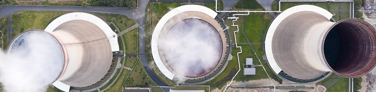 aerial view of power plant